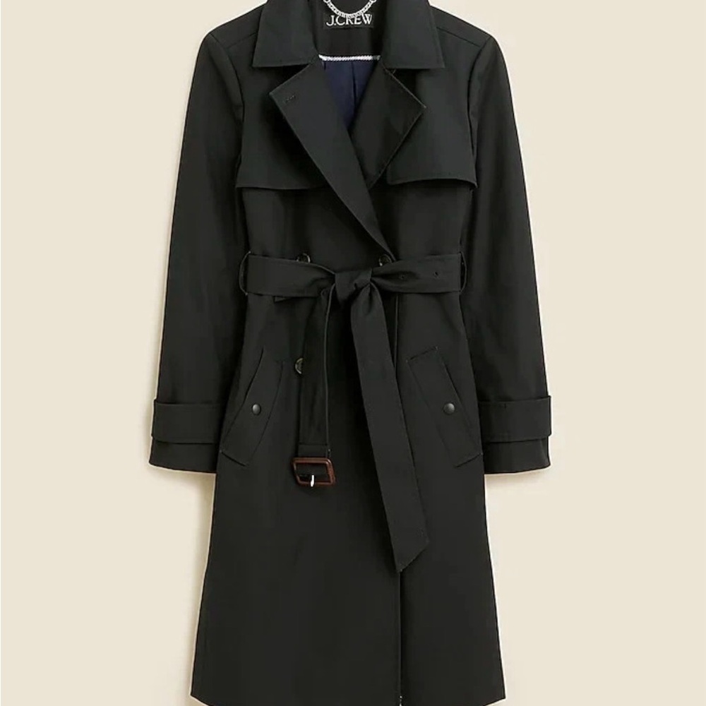 J. Crew Classic Black Trench Coat